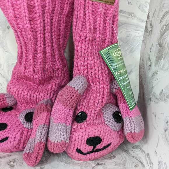 Kyber Hot Pink Dog Mittens, Floppy ears Adult/Older Teen, fleece lining, w/ tags - Picture 2 of 5